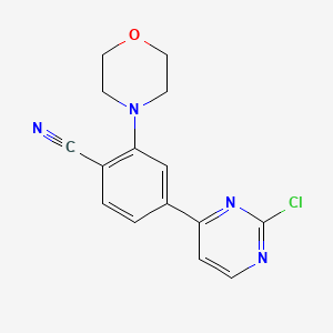 molecular formula C15H13ClN4O B1424280 4-(2-Chloropyrimidin-4-yl)-2-morpholinobenzonitrile CAS No. 1206970-30-0