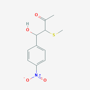 molecular formula C11H13NO4S B14242824 4-Hydroxy-3-(methylsulfanyl)-4-(4-nitrophenyl)butan-2-one CAS No. 431046-57-0