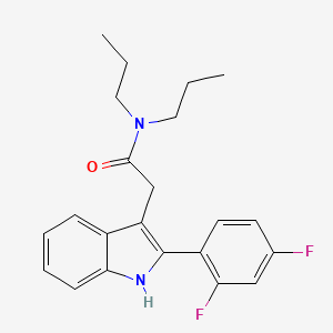 molecular formula C22H24F2N2O B14242827 2-[2-(2,4-Difluorophenyl)-1H-indol-3-yl]-N,N-dipropylacetamide CAS No. 455256-67-4