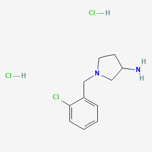 molecular formula C11H17Cl3N2 B1424285 1-(2-Chlorobenzyl)pyrrolidin-3-ylamine dihydrochloride CAS No. 347194-15-4