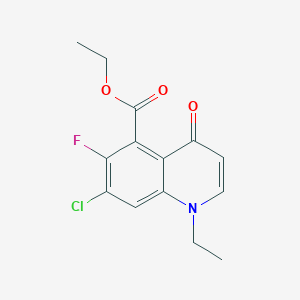 molecular formula C14H13ClFNO3 B1424291 Ethyl 7-chloro-1-ethyl-6-fluoro-4-oxo-1,4-dihydroquinoline-5-carboxylate CAS No. 70458-94-5
