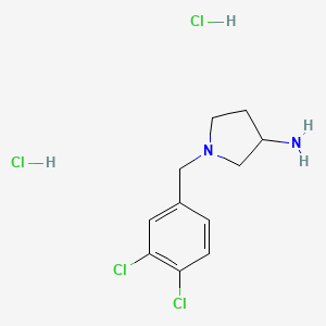 molecular formula C11H16Cl4N2 B1424299 1-(3,4-Dichlorobenzyl)pyrrolidin-3-ylamine dihydrochloride CAS No. 828928-33-2