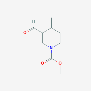 molecular formula C9H11NO3 B14243191 Methyl 3-formyl-4-methylpyridine-1(4H)-carboxylate CAS No. 519178-40-6