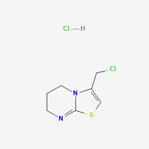 molecular formula C7H10Cl2N2S B1424321 3-(氯甲基)-5H,6H,7H-[1,3]噻唑并[3,2-a]嘧啶盐酸盐 CAS No. 62835-29-4