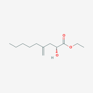 molecular formula C12H22O3 B14243288 Ethyl (2R)-2-hydroxy-4-methylidenenonanoate CAS No. 208242-90-4