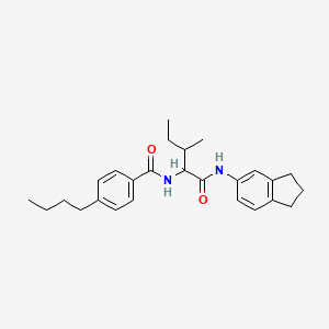 molecular formula C26H34N2O2 B14243293 N~2~-(4-Butylbenzoyl)-N-(2,3-dihydro-1H-inden-5-yl)isoleucinamide CAS No. 356054-67-6