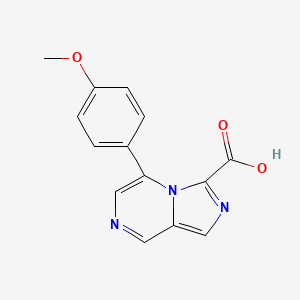 molecular formula C14H11N3O3 B1424340 5-(4-甲氧基苯基)咪唑并[1,5-a]吡嗪-3-甲酸 CAS No. 1206969-05-2