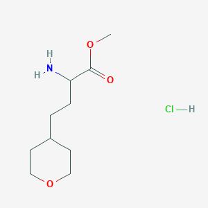 molecular formula C10H20ClNO3 B1424343 Methyl 2-amino-4-(tetrahydropyran-4-yl)-butyrate HCl CAS No. 1255098-55-5