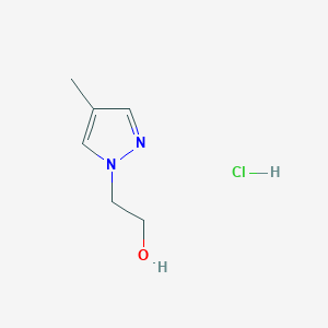 molecular formula C6H11ClN2O B1424344 2-(4-Methyl-1H-pyrazol-1-YL)ethanol hydrochloride CAS No. 1609395-63-2