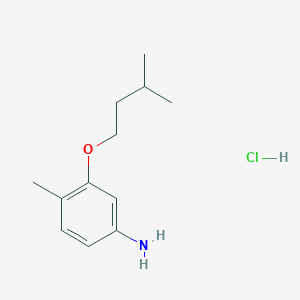 molecular formula C12H20ClNO B1424347 4-Methyl-3-(3-methylbutoxy)aniline hydrochloride CAS No. 1333710-52-3