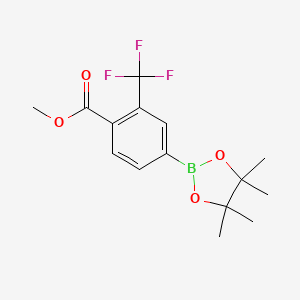 molecular formula C15H18BF3O4 B1424355 Methyl 4-(4,4,5,5-tetramethyl-1,3,2-dioxaborolan-2-YL)-2-(trifluoromethyl)benzoate CAS No. 1045795-70-7