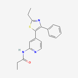 molecular formula C19H19N3OS B14243560 N-[4-(2-Ethyl-4-phenyl-1,3-thiazol-5-yl)pyridin-2-yl]propanamide CAS No. 365430-54-2