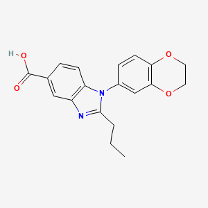 1-(2,3-dihydrobenzo[b][1,4]dioxin-6-yl)-2-propyl-1H-benzo[d]imidazole-5-carboxylic acid
