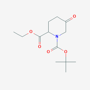 molecular formula C13H21NO5 B1424369 5-Oxo-piperidine-1,2-dicarboxylic acid 1-tert-butyl ester 2-ethyl ester CAS No. 1417793-01-1