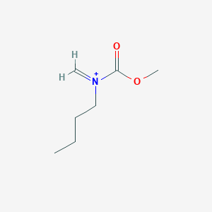 molecular formula C7H14NO2+ B14243777 N-Butyl-N-(methoxycarbonyl)methaniminium CAS No. 504437-83-6