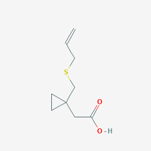 molecular formula C9H14O2S B1424378 (1-{[(Prop-2-en-1-yl)sulfanyl]methyl}cyclopropyl)acetic acid CAS No. 1001907-54-5