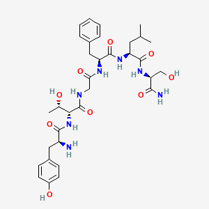 molecular formula C33H47N7O9 B14243803 L-Serinamide, L-tyrosyl-D-threonylglycyl-L-phenylalanyl-L-leucyl- CAS No. 288156-56-9