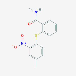 molecular formula C15H14N2O3S B14243866 Benzamide, N-methyl-2-[(4-methyl-2-nitrophenyl)thio]- CAS No. 412015-25-9