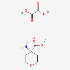 molecular formula C9H15NO7 B1424389 4-氨基四氢-2H-吡喃-4-甲酸甲酯草酸盐 CAS No. 1400644-84-9