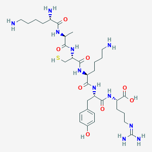 molecular formula C33H57N11O8S B14243932 L-Lysyl-L-alanyl-L-cysteinyl-L-lysyl-L-tyrosyl-N~5~-(diaminomethylidene)-L-ornithine CAS No. 404338-56-3