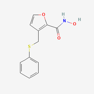 molecular formula C12H11NO3S B1424404 N-hydroxy-3-[(phenylsulfanyl)methyl]furan-2-carboxamide CAS No. 1333562-96-1