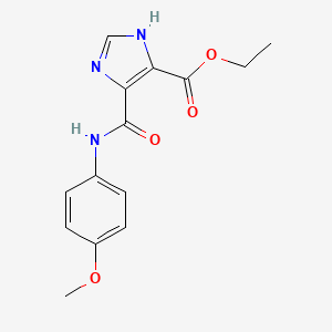 molecular formula C14H15N3O4 B14244495 ethyl 4-((4-methoxyphenyl)carbamoyl)-1H-imidazole-5-carboxylate 