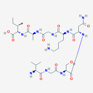 molecular formula C31H56N10O11 B14244546 L-Isoleucine, L-valylglycyl-L-seryl-L-asparaginyl-L-lysylglycyl-L-alanyl- CAS No. 342578-32-9