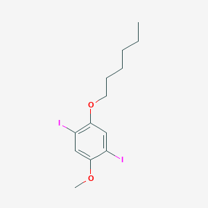 molecular formula C13H18I2O2 B14244756 1-(Hexyloxy)-2,5-diiodo-4-methoxybenzene CAS No. 205884-48-6