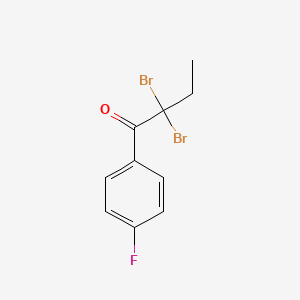 molecular formula C10H9Br2FO B14244791 2,2-Dibromo-1-(4-fluorophenyl)butan-1-one CAS No. 442915-84-6