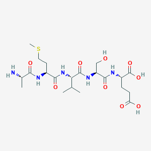 molecular formula C21H37N5O9S B14244842 L-Alanyl-L-methionyl-L-valyl-L-seryl-L-glutamic acid CAS No. 256447-07-1