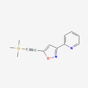 molecular formula C13H14N2OSi B14244870 Pyridine, 2-[5-[(trimethylsilyl)ethynyl]-3-isoxazolyl]- CAS No. 393165-19-0