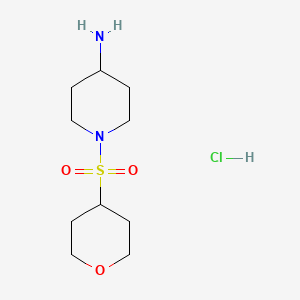 molecular formula C10H21ClN2O3S B1424497 1-(Oxane-4-sulfonyl)piperidin-4-amine hydrochloride CAS No. 1333860-27-7