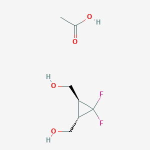molecular formula C7H12F2O4 B14245003 acetic acid;[(1S,3S)-2,2-difluoro-3-(hydroxymethyl)cyclopropyl]methanol CAS No. 214288-28-5