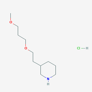 molecular formula C11H24ClNO2 B1424525 3-(2-(3-Methoxypropoxy)ethyl)piperidine hydrochloride CAS No. 1219980-93-4
