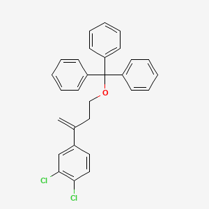 molecular formula C29H24Cl2O B14245343 Benzene, 1,2-dichloro-4-[1-methylene-3-(triphenylmethoxy)propyl]- CAS No. 226700-19-2