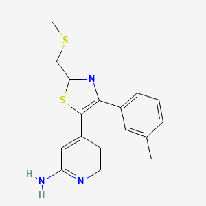 molecular formula C17H17N3S2 B14245440 4-{4-(3-Methylphenyl)-2-[(methylsulfanyl)methyl]-1,3-thiazol-5-yl}pyridin-2-amine CAS No. 365431-11-4