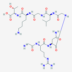 molecular formula C32H59N13O11 B14245522 Glycyl-N~5~-(diaminomethylidene)-L-ornithyl-L-asparaginylglycyl-L-leucylglycyl-L-lysyl-L-threonine CAS No. 322736-43-6