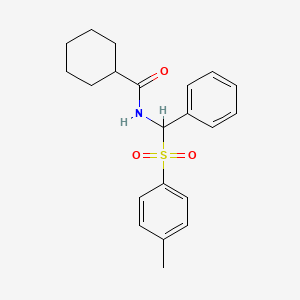 molecular formula C21H25NO3S B14245546 Cyclohexanecarboxamide, N-[[(4-methylphenyl)sulfonyl]phenylmethyl]- CAS No. 372199-81-0