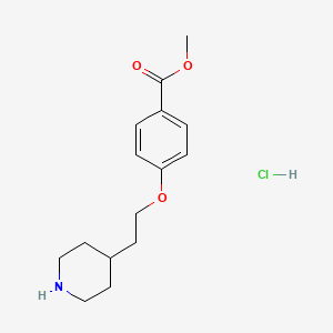 molecular formula C15H22ClNO3 B1424555 Methyl 4-[2-(4-piperidinyl)ethoxy]benzoate hydrochloride CAS No. 1112052-86-4