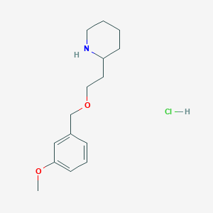 molecular formula C15H24ClNO2 B1424556 2-{2-[(3-Methoxybenzyl)oxy]ethyl}piperidine hydrochloride CAS No. 1219964-61-0