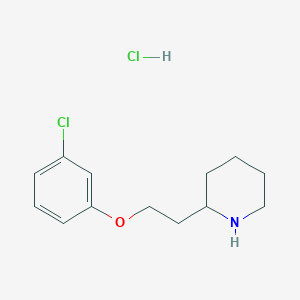 molecular formula C13H19Cl2NO B1424558 2-[2-(3-Chlorophenoxy)ethyl]piperidine hydrochloride CAS No. 1219960-99-2