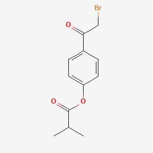 molecular formula C12H13BrO3 B14245587 Propanoic acid, 2-methyl-, 4-(bromoacetyl)phenyl ester CAS No. 476360-57-3