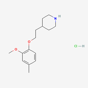 molecular formula C15H24ClNO2 B1424560 4-[2-(2-Methoxy-4-methylphenoxy)ethyl]piperidine hydrochloride CAS No. 1220029-32-2