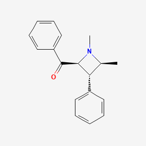 molecular formula C18H19NO B14245604 Methanone, [(2S,3S,4S)-1,4-dimethyl-3-phenyl-2-azetidinyl]phenyl- CAS No. 515824-01-8
