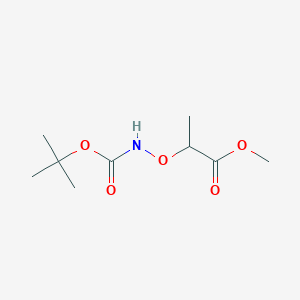 molecular formula C9H17NO5 B14245611 Methyl 2-{[(tert-butoxycarbonyl)amino]oxy}propanoate CAS No. 515163-73-2