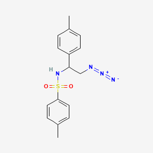 molecular formula C16H18N4O2S B14245637 Benzenesulfonamide, N-[2-azido-1-(4-methylphenyl)ethyl]-4-methyl- CAS No. 400851-21-0