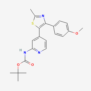 molecular formula C21H23N3O3S B14245676 tert-Butyl {4-[4-(4-methoxyphenyl)-2-methyl-1,3-thiazol-5-yl]pyridin-2-yl}carbamate CAS No. 365428-45-1