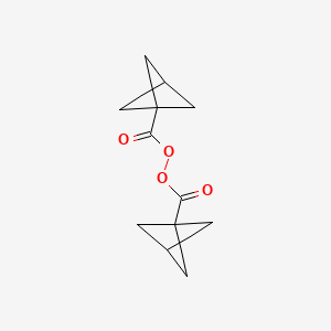 molecular formula C12H14O4 B14245677 bicyclo[1.1.1]pentane-1-carbonyl bicyclo[1.1.1]pentane-1-carboperoxoate CAS No. 185432-01-3