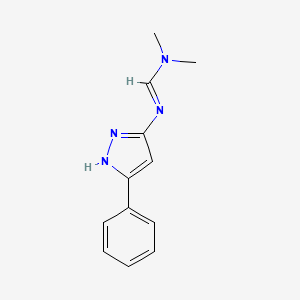 molecular formula C12H14N4 B14245754 N,N-Dimethyl-N'-(5-phenyl-1H-pyrazol-3-yl)methanimidamide CAS No. 222314-84-3