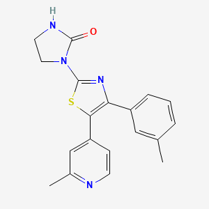 molecular formula C19H18N4OS B14245784 1-[4-(3-Methylphenyl)-5-(2-methyl-4-pyridyl)-1,3-thiazol-2-YL]imidazolidin-2-one CAS No. 365430-17-7